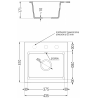 Mexen Milo granite sink 1-bowl 435 x 410 mm, gray, chrome siphon - 6505441000-71