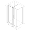 Mexen Velar extendable shower cubicle 120 x 80 cm, transparent, brushed copper - 871-120-080-01-65