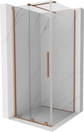 Mexen Velar sliding shower cabin 90 x 90 cm, transparent, brushed copper - 871-090-090-01-65