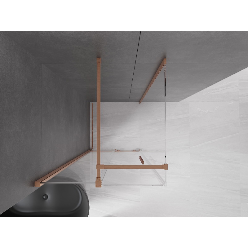 Mexen Velar sliding shower cabin 90 x 90 cm, transparent, brushed copper - 871-090-090-01-65
