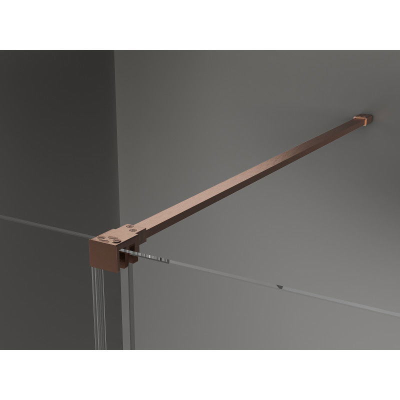 Mexen Velar sliding shower cabin 100 x 100 cm, transparent, brushed copper - 871-100-100-01-65