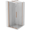 Mexen Velar extendable shower cubicle 110 x 110 cm, transparent, brushed copper - 871-110-110-01-65