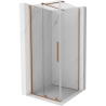 Mexen Velar Sliding Shower Enclosure 110 x 110 cm, Transparent, Brushed Copper - 871-110-110-01-65