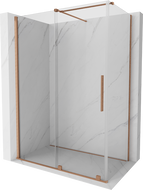 Mexen Velar sliding shower cubicle 140 x 75 cm, transparent, brushed copper - 871-140-075-01-65