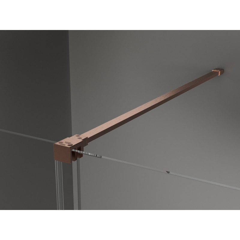 Mexen Velar sliding shower cabin 140 x 75 cm, transparent, brushed copper - 871-140-075-01-65