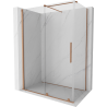 Mexen Velar extendable shower cubicle 150 x 90 cm, transparent, brushed copper - 871-150-090-01-65