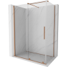 Mexen Velar sliding shower enclosure 150 x 90 cm, transparent, brushed copper - 871-150-090-01-65