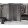 Mexen Velar sliding shower enclosure 150 x 90 cm, transparent, brushed copper - 871-150-090-01-65