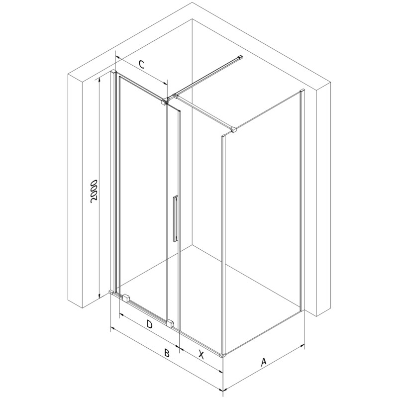 Mexen Velar sliding shower cabin 130 x 90 cm, transparent, chrome - 871-130-090-01-01