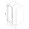 Mexen Velar sliding shower door 140 cm, transparent, white - 871-140-000-01-20