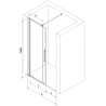 Mexen Velar sliding shower door 120 cm, transparent, chrome - 871-120-000-01-01