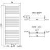 Mexen Mars bathroom radiator 1200 x 500 mm, 528 W, White - W110-1200-500-00-20