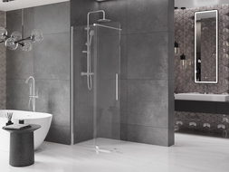 Mexen Velar Walk-in Shower Partition 70 x 200 cm, Transparent 8 mm, Chrome - 871-070-000-03-01