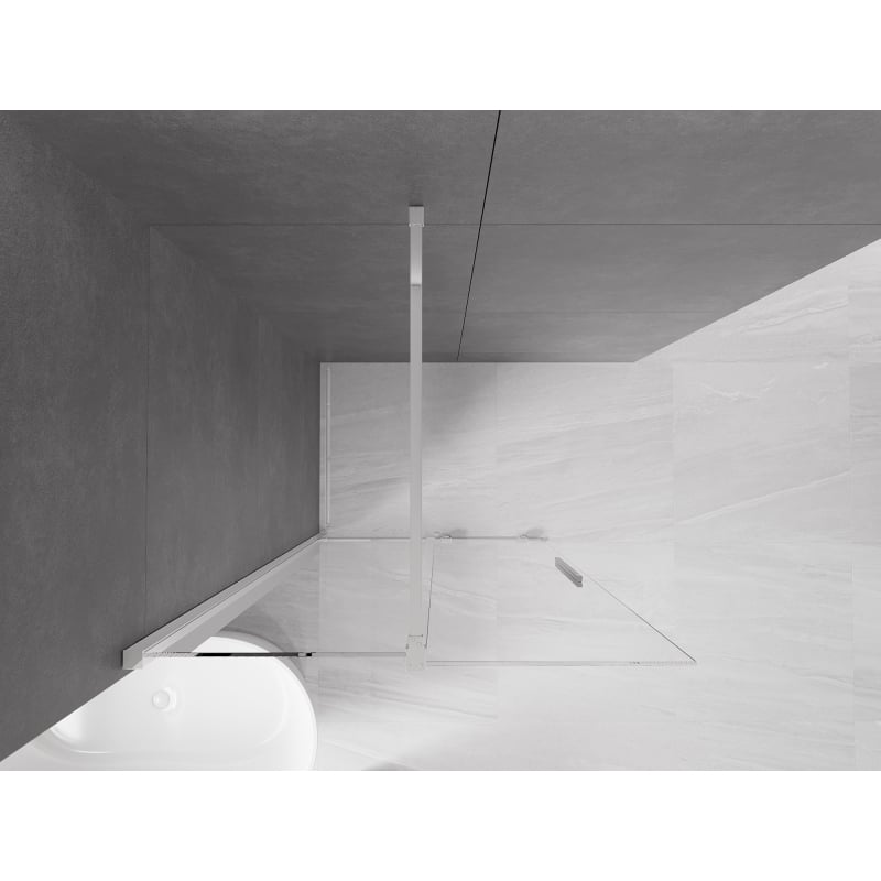 Mexen Velar sliding shower wall Walk-in 120 x 200 cm, transparent 8 mm, chrome - 871-120-000-03-01
