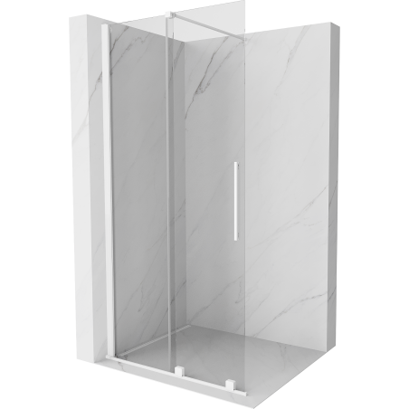 Mexen Velar Walk-in Sliding Shower Wall 100 x 200 cm, Transparent 8 mm, White - 871-100-000-03-20
