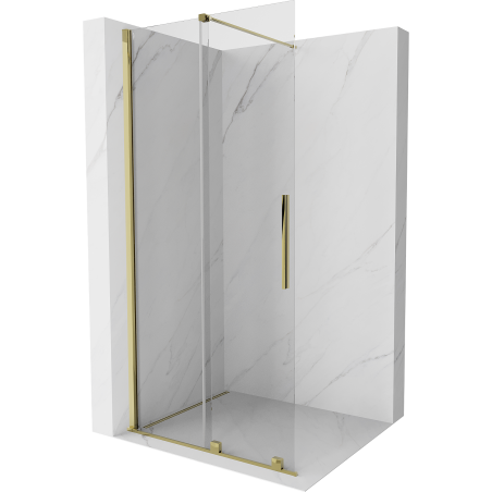 Mexen Velar Sliding Walk-in Shower Wall 70 x 200 cm, Transparent 8 mm, Gold - 871-070-000-03-50