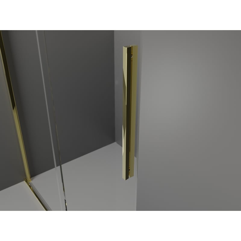Mexen Velar Walk-in Sliding Shower Wall 75 x 200 cm, Transparent 8 mm, Gold - 871-075-000-03-50