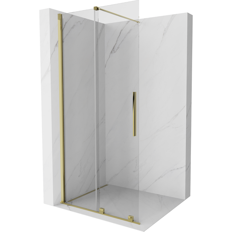 Mexen Velar Walk-in Shower Screen 85 x 200 cm, Transparent 8 mm, Gold - 871-085-000-03-50