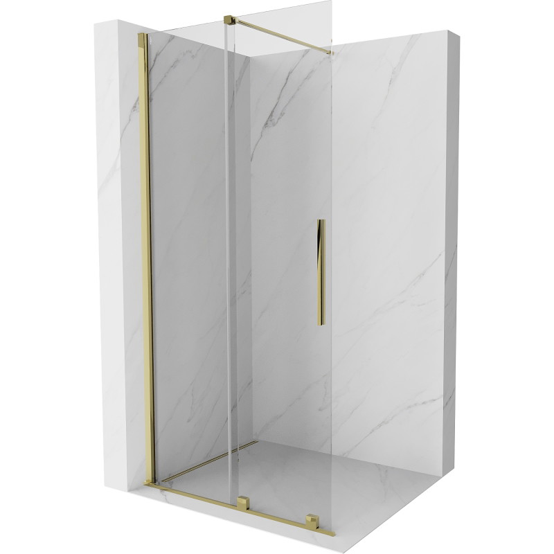 Mexen Velar Walk-in sliding shower wall 85 x 200 cm, transparent 8 mm, gold - 871-085-000-03-50