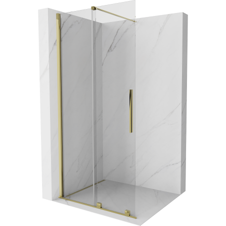 Mexen Velar sliding shower wall Walk-in 85 x 200 cm, transparent 8 mm, gold - 871-085-000-03-50