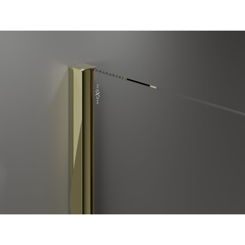 Mexen Velar Walk-in sliding shower wall 85 x 200 cm, transparent 8 mm, gold - 871-085-000-03-50
