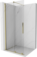 Mexen Velar sliding Walk-in shower wall 90 x 200 cm, transparent 8 mm, gold - 871-090-000-03-50