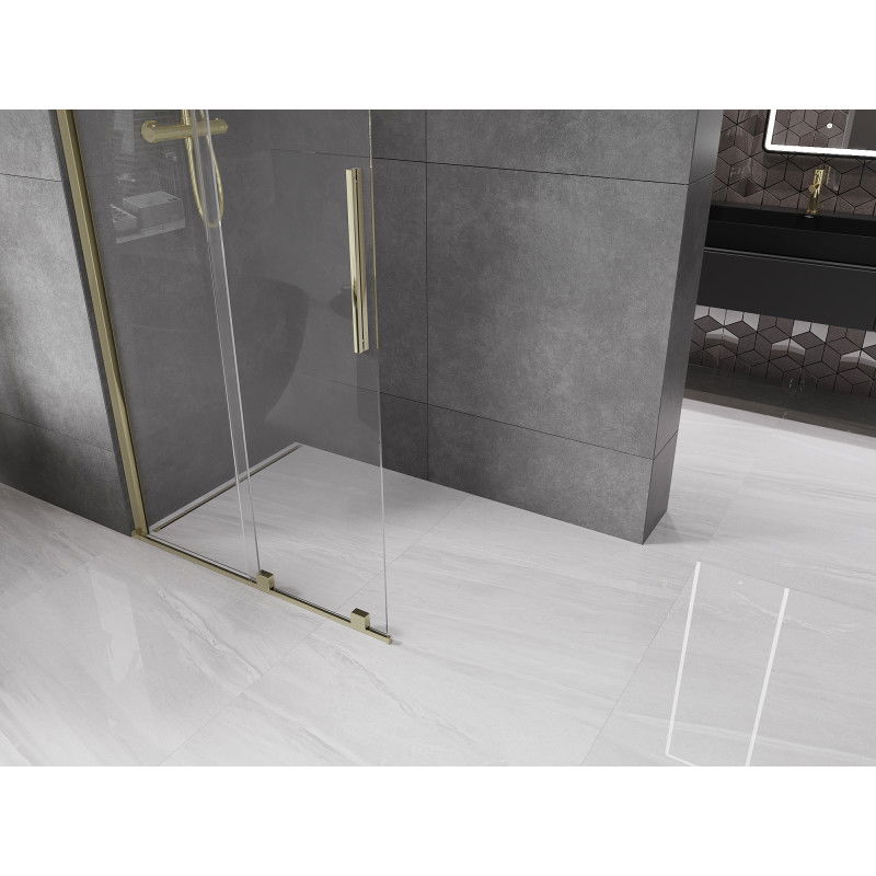 Mexen Velar sliding shower wall Walk-in 110 x 200 cm, transparent 8 mm, gold - 871-110-000-03-50