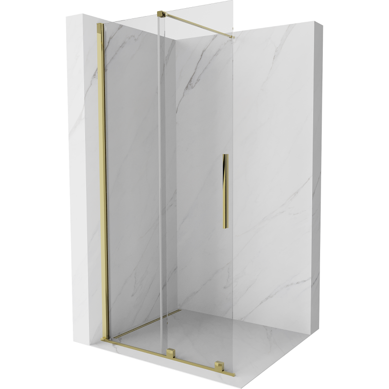 Mexen Velar Walk-in Shower Wall 120 x 200 cm, Transparent 8 mm, Gold - 871-120-000-03-50