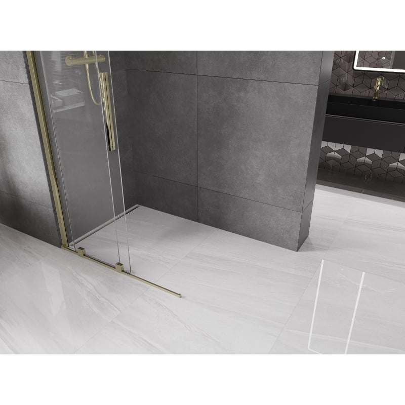 Mexen Velar Walk-in sliding shower wall 85 x 200 cm, transparent 8 mm, gold - 871-085-000-03-50