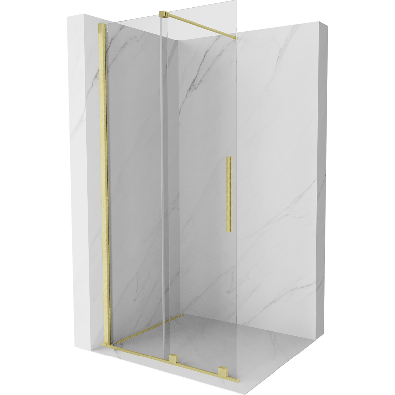 Mexen Velar Walk-in Shower Screen 75 x 200 cm, Transparent 8 mm, Brushed Gold - 871-075-000-03-55