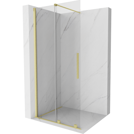 Mexen Velar Walk-in Shower Panel 80 x 200 cm, Transparent 8 mm, Brushed Gold - 871-080-000-03-55