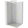 Mexen Velar sliding shower wall Walk-in 90 x 200 cm, transparent 8 mm, brushed gold - 871-090-000-03-55