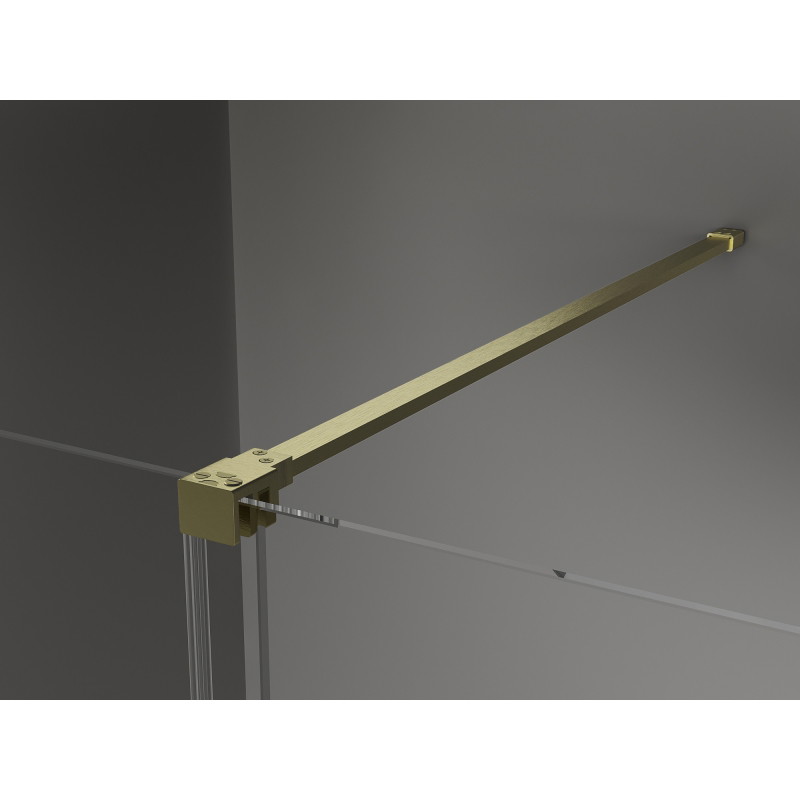 Mexen Velar Walk-in Sliding Shower Wall 90 x 200 cm, Transparent 8 mm, Brushed Gold - 871-090-000-03-55