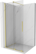 Mexen Velar Walk-in Shower Panel 120 x 200 cm, Transparent 8 mm, Brushed Gold - 871-120-000-03-55