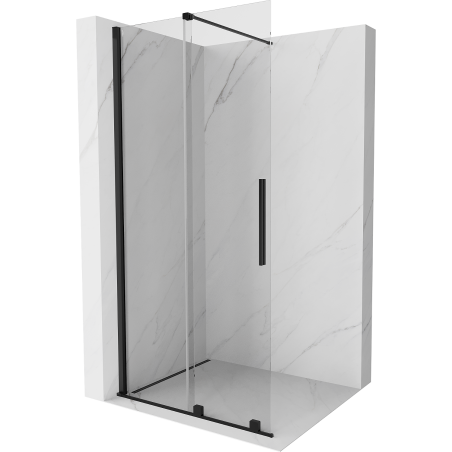Mexen Velar sliding Walk-in shower wall 110 x 200 cm, transparent 8 mm, black - 871-110-000-03-70