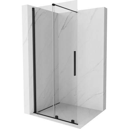 Mexen Velar sliding Walk-in shower wall 120 x 200 cm, transparent 8 mm, black - 871-120-000-03-70