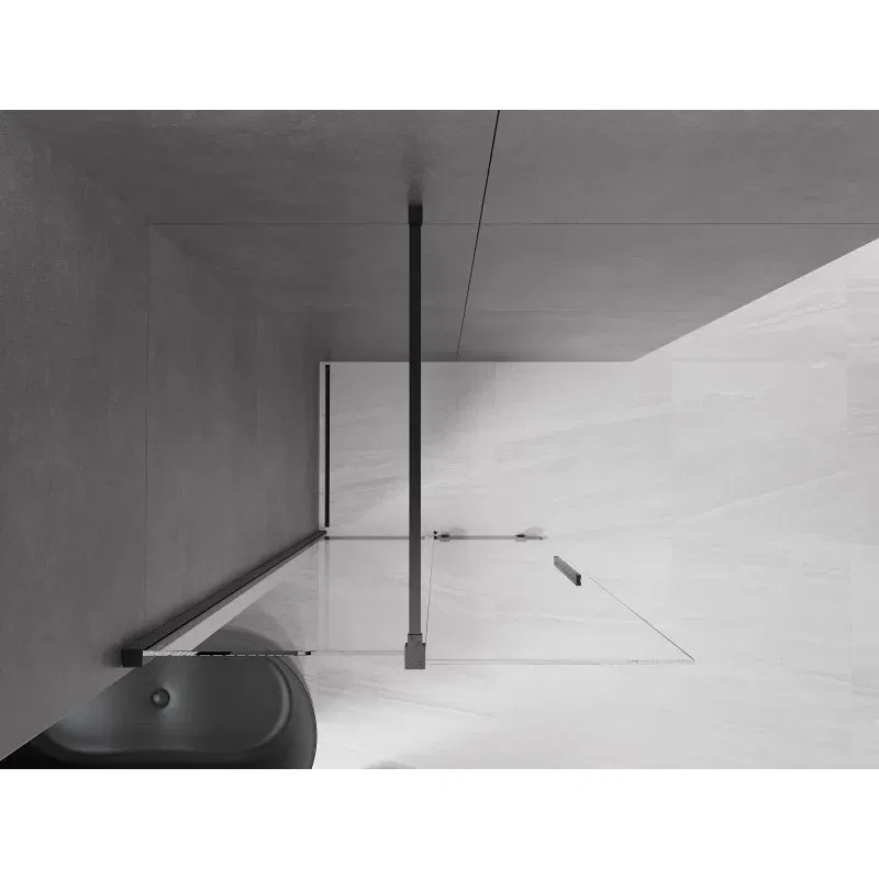 Mexen Velar Sliding Shower Wall Walk-in 120 x 200 cm, Transparent 8 mm, Black - 871-120-000-03-70