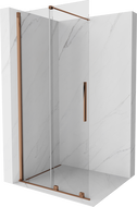 Mexen Velar sliding Walk-in shower wall 75 x 200 cm, transparent 8 mm, rose gold - 871-075-000-03-60