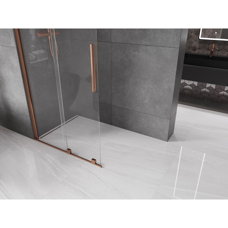 Mexen Velar sliding shower panel Walk-in 80 x 200 cm, transparent 8 mm, rose gold - 871-080-000-03-60