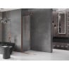 Mexen Velar Sliding Walk-in Shower Wall 90 x 200 cm, Transparent 8 mm, Rose Gold - 871-090-000-03-60