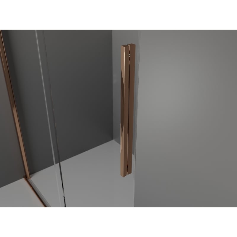 Mexen Velar Sliding Walk-in Shower Wall 90 x 200 cm, Transparent 8 mm, Rose Gold - 871-090-000-03-60