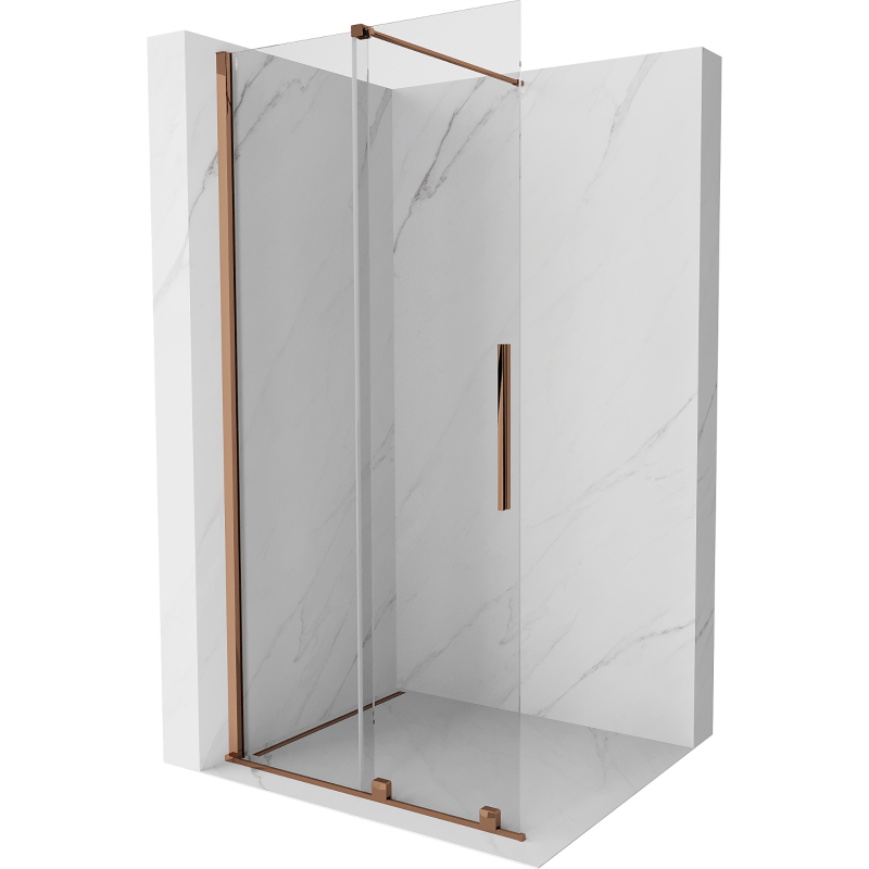 Mexen Velar sliding shower wall Walk-in 120 x 200 cm, transparent 8 mm, rose gold - 871-120-000-03-60