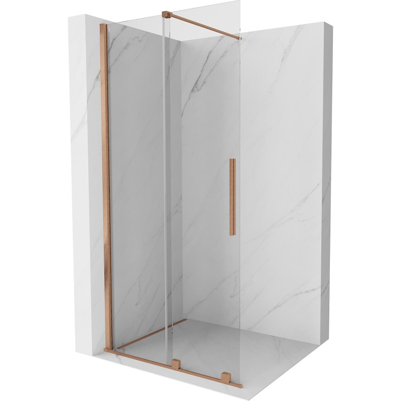 Mexen Velar Sliding Shower Screen Walk-in 80 x 200 cm, Transparent 8 mm, Brushed Copper - 871-080-000-03-65