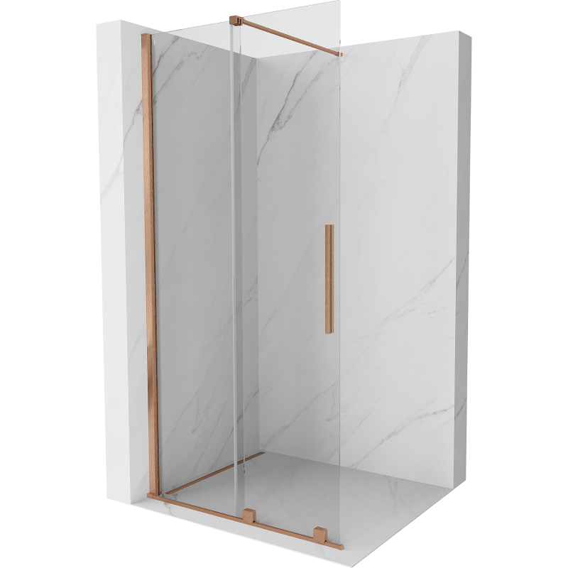 Mexen Velar Walk-in Shower Panel Sliding 80 x 200 cm, Transparent 8 mm, Brushed Copper - 871-080-000-03-65