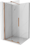 Mexen Velar Walk-in Sliding Shower Wall 100 x 200 cm, Transparent 8 mm, Brushed Copper - 871-100-000-03-65