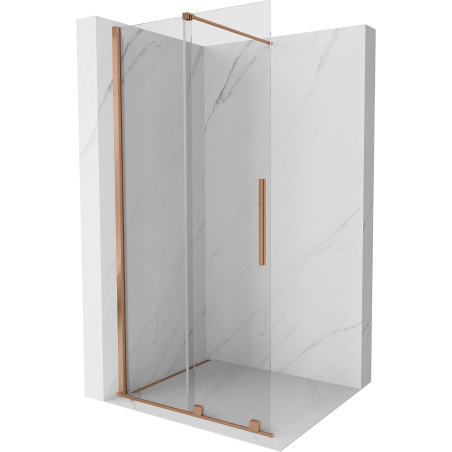 Mexen Velar sliding shower wall Walk-in 120 x 200 cm, transparent 8 mm, brushed copper - 871-120-000-03-65