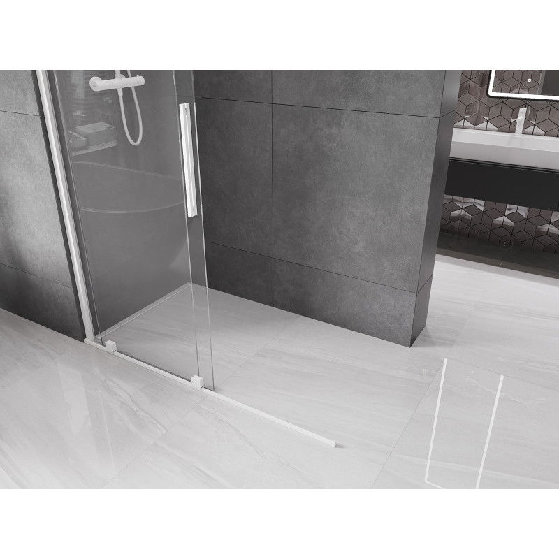Mexen Velar sliding shower wall Walk-in 160 x 200 cm, transparent 8 mm, white - 871-160-000-03-20
