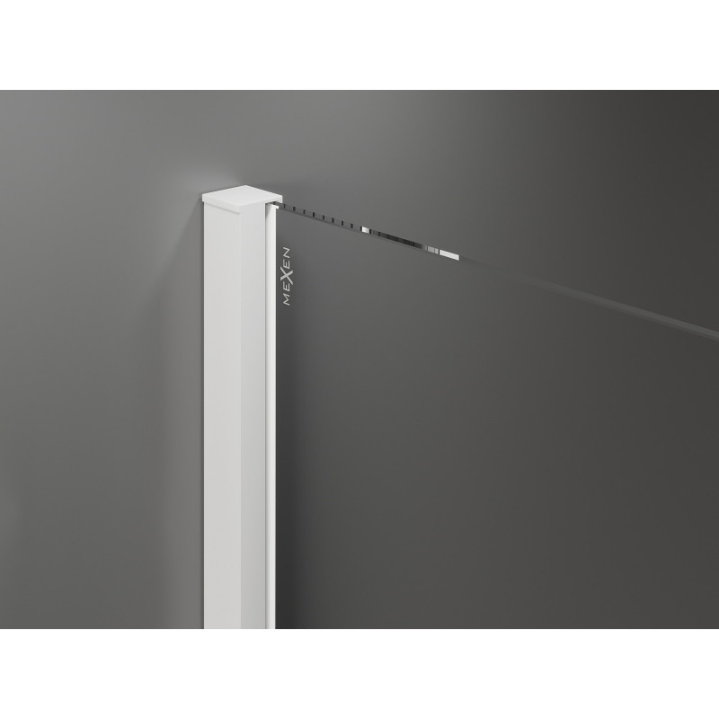 Mexen Velar Walk-in Sliding Shower Wall 160 x 200 cm, Transparent 8 mm, White - 871-160-000-03-20