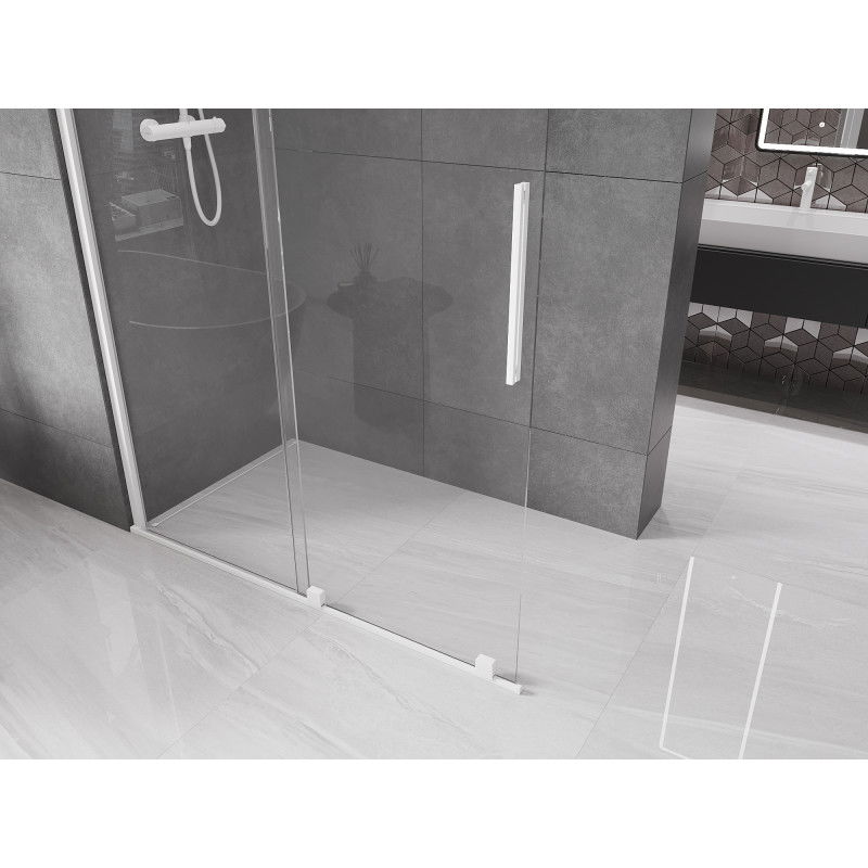 Mexen Velar sliding shower screen Walk-in 150 x 200 cm, transparent 8 mm, white - 871-150-000-03-20