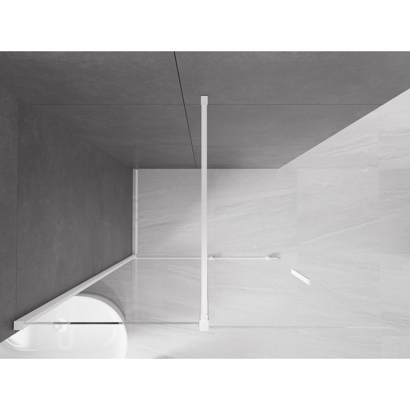 Mexen Velar sliding shower screen Walk-in 150 x 200 cm, transparent 8 mm, white - 871-150-000-03-20